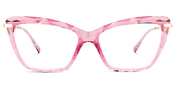 Juliet Pink Rectangle Glasses0