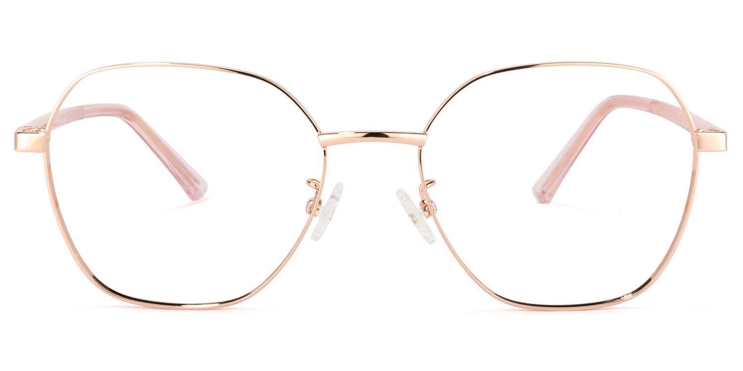 Perry Geometric Rose-Gold Glasses | ZEELOOL Canada0