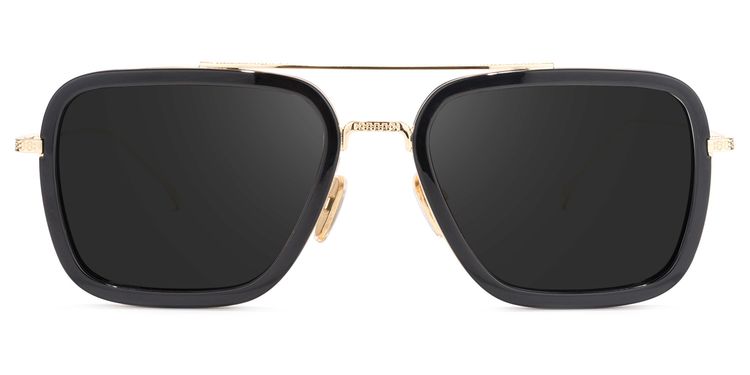 Gifford Aviator Black-Gold Sunglasses