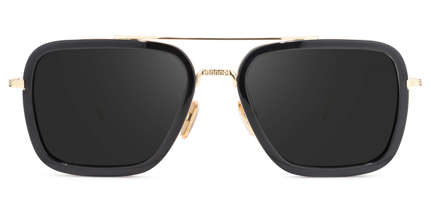 Gifford Aviator Black-Gold Sunglasses | ZEELOOL Canada0