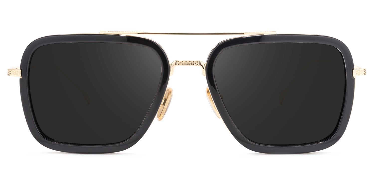 Gifford Aviator Black-Gold Sunglasses