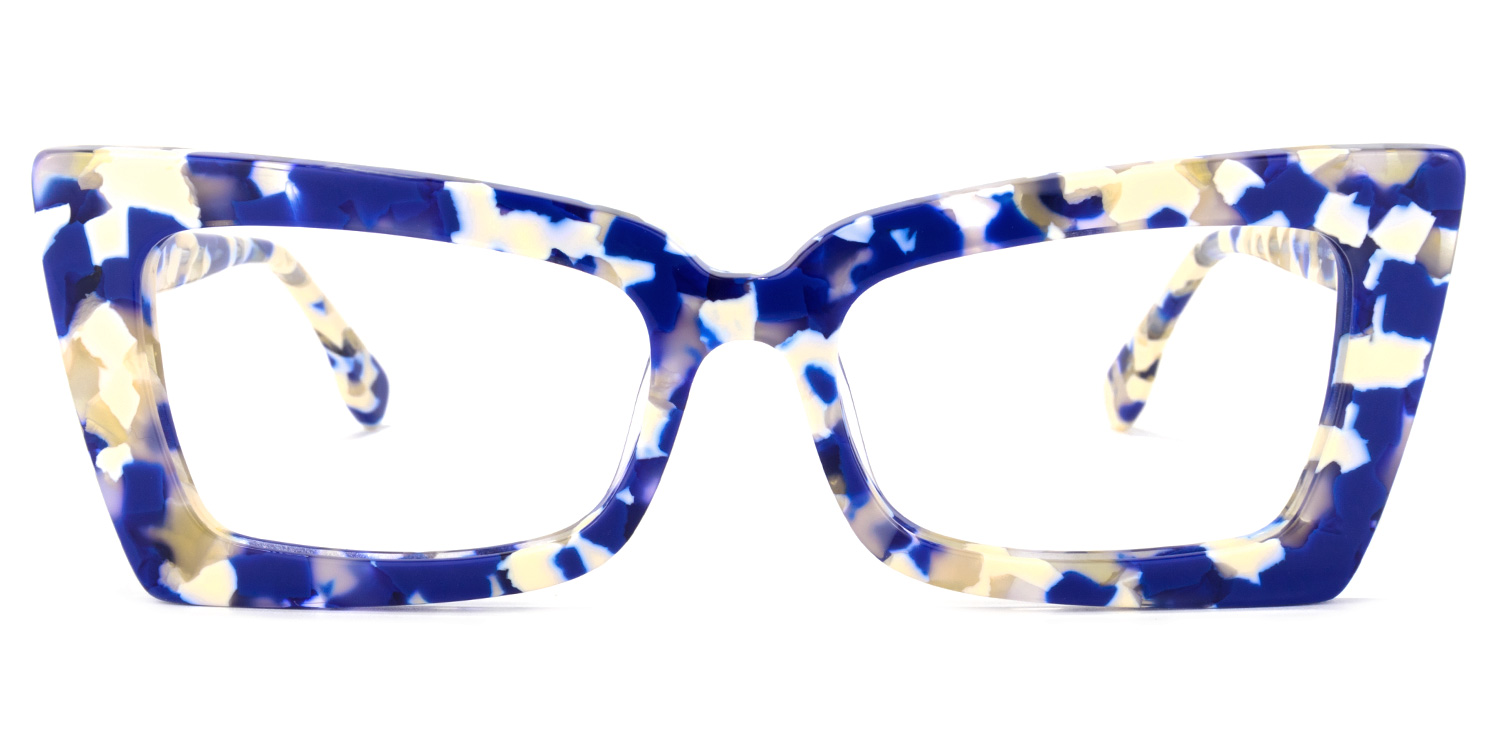 Newell Rectangle Blue-Floral Glasses
