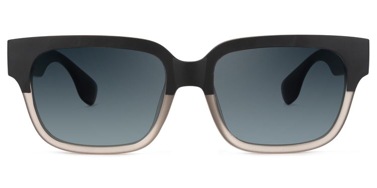 Colin Rectangle Black-Gray Sunglasses