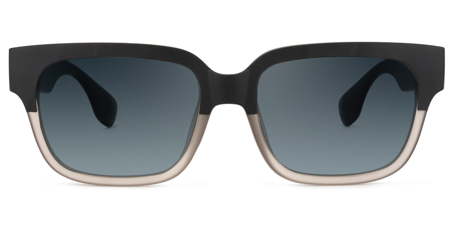 Colin Rectangle Black-Gray Sunglasses