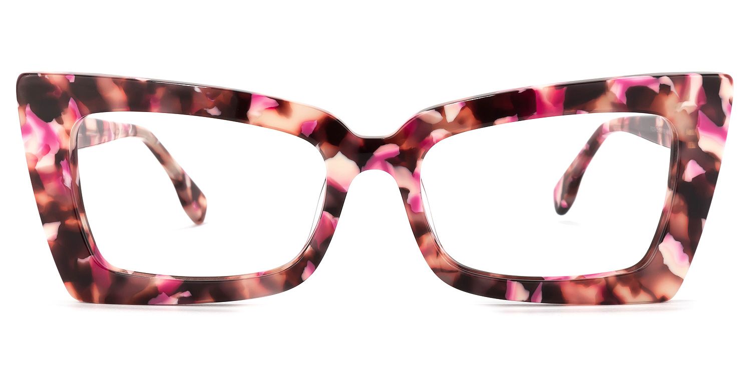 Newell Rectangle Eyeglasses and Pink-Floral Wide Frame0
