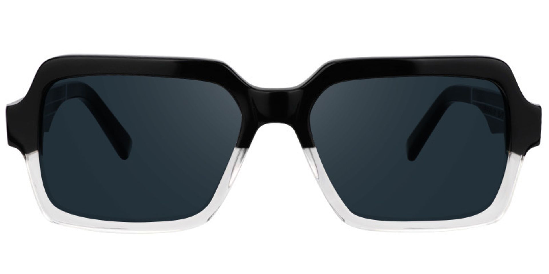 Jack Rectangle Black & Clear Sunglasses | ZEELOOL Canada0