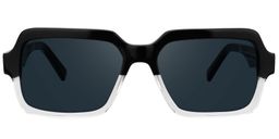 Jack Rectangle Black & Clear Sunglasses0