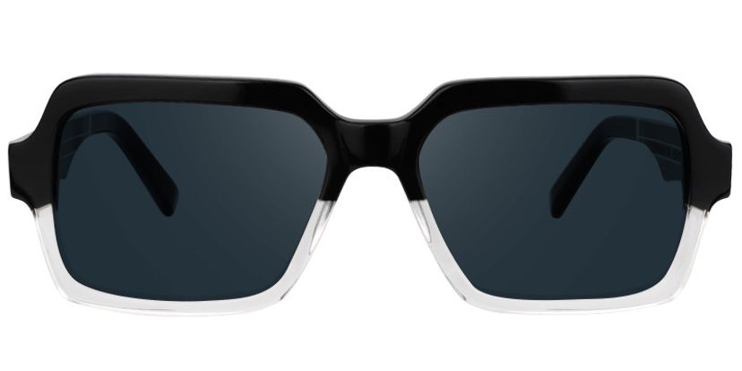 Jack Rectangle Black & Clear Sunglasses