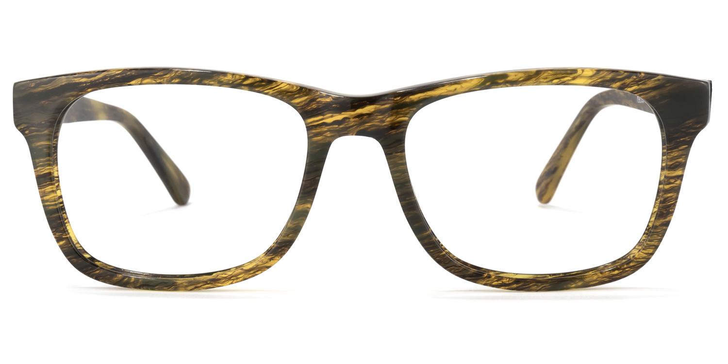 Wyatt Rectangle Yellow-Wood Glasses | ZEELOOL Canada0