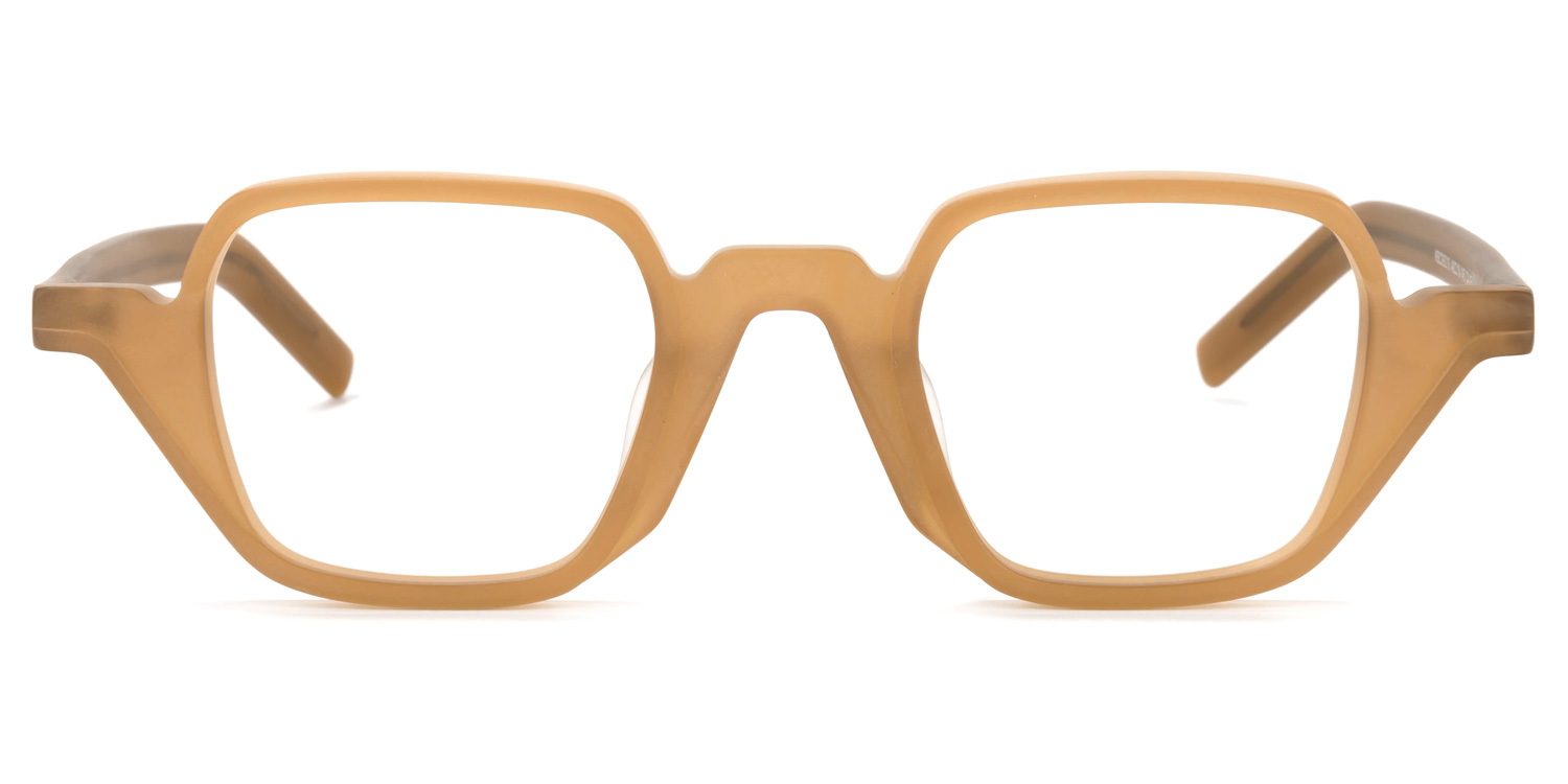 Yasin Square Cameo-Brown Glasses0