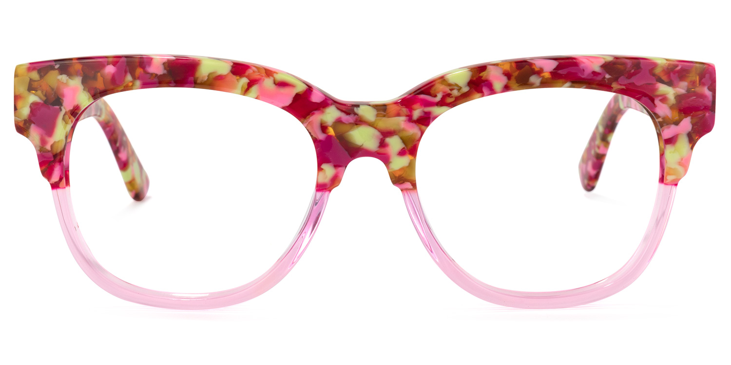 Yessenia Square Pink-Floral Glasses0