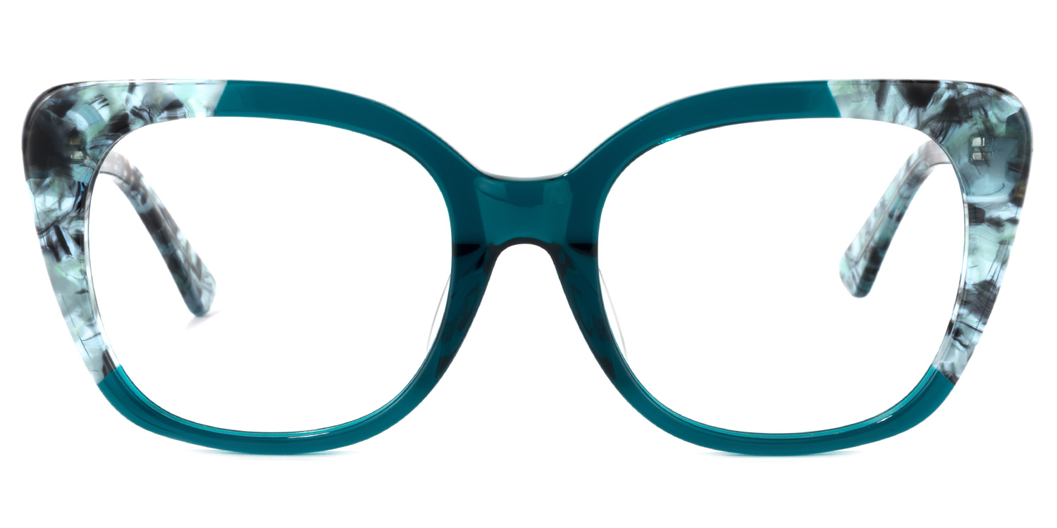 Yanira Square Peacock-Blue Glasses | ZEELOOL Canada0