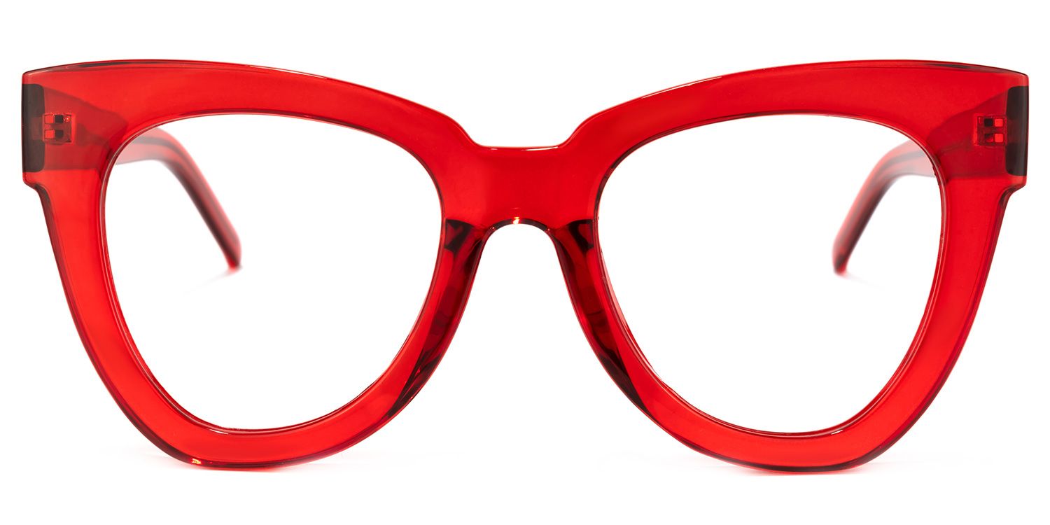 Yaser Cat-eye Red Eyeglasses and Acetate Frames0