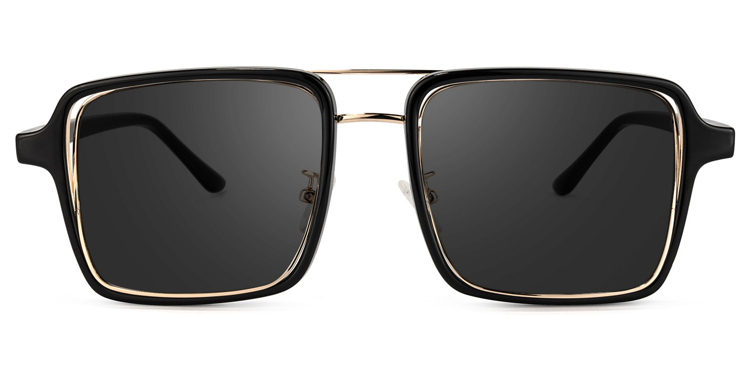 Nellie Aviator Black-Gold Sunglasses