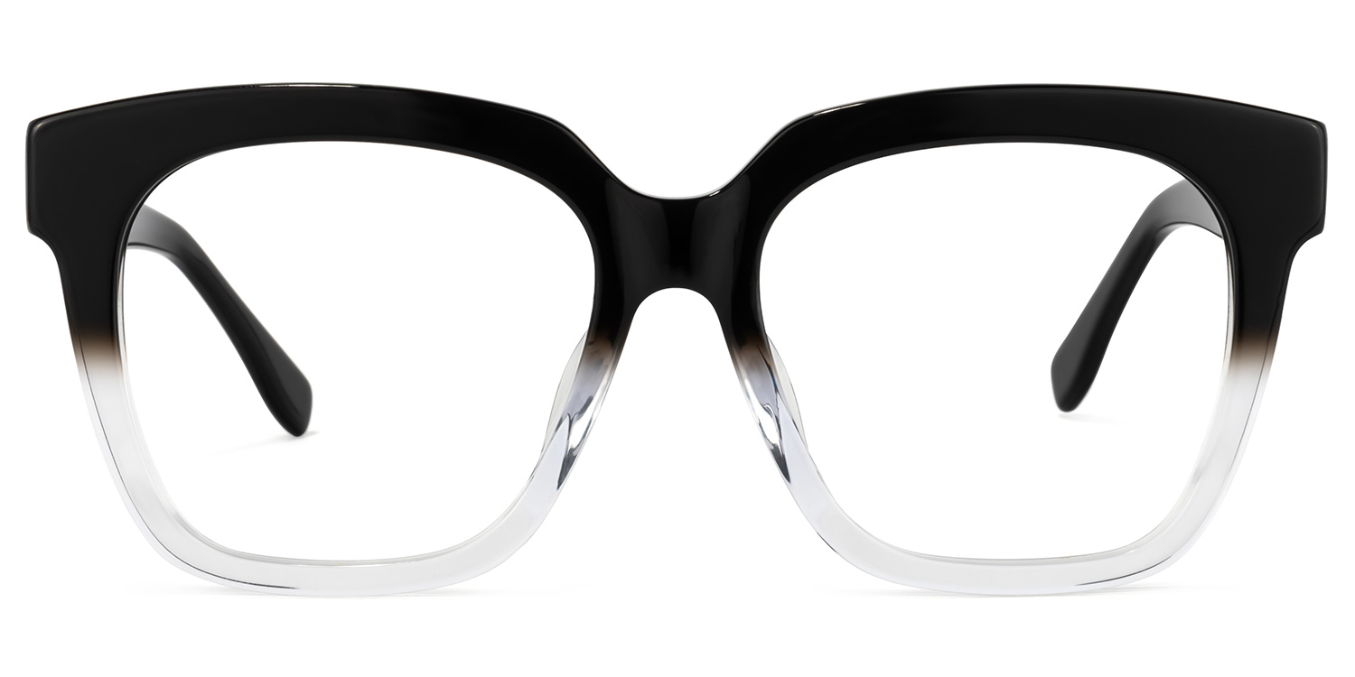 Xion Square Black to Clear Gradient Glasses0