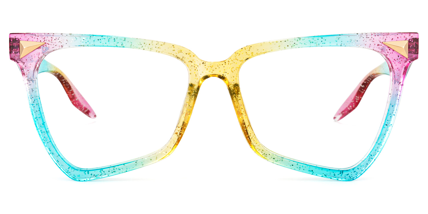 Cicely Geometrical Rainbow Eyeglasses0