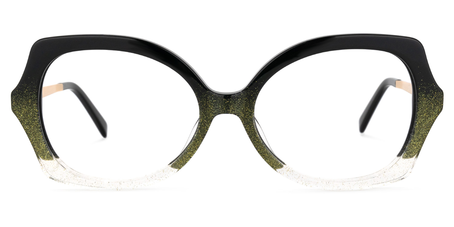Sugarplum Geometric Black-Green Glasses | ZEELOOL Canada0