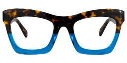 Benitez Square Blue Glasses2