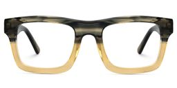 Riley Rectangle Cameo-Green Glasses0