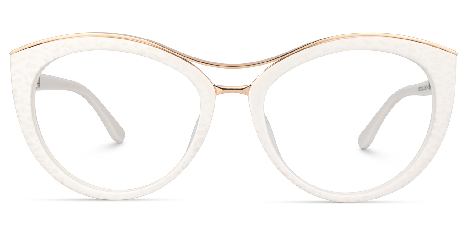 Carol Cateye White Glasses0
