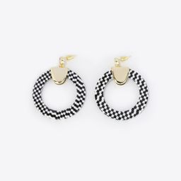Stylish Round Black-White Earrings1
