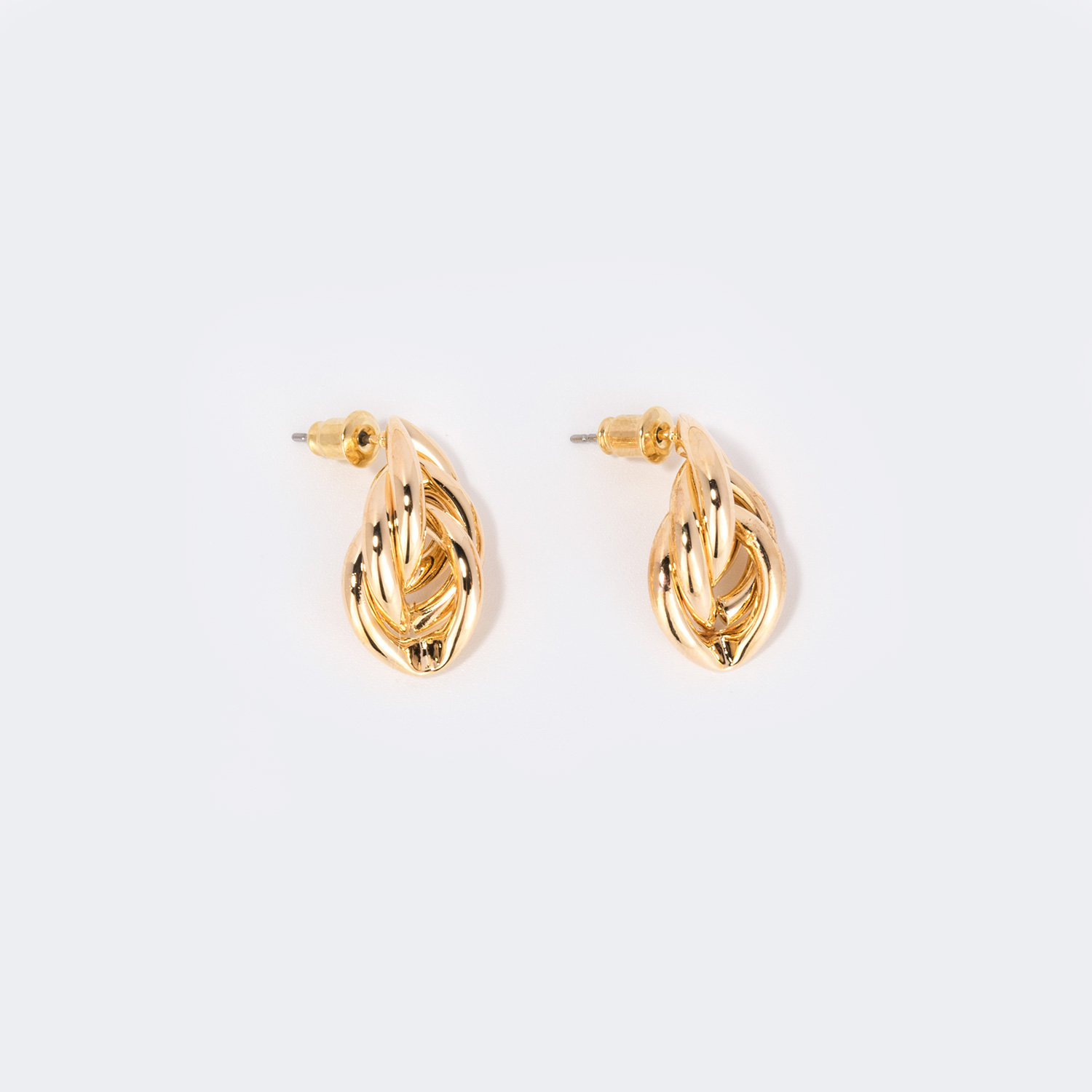 Stylish Braided Gold Earrings1