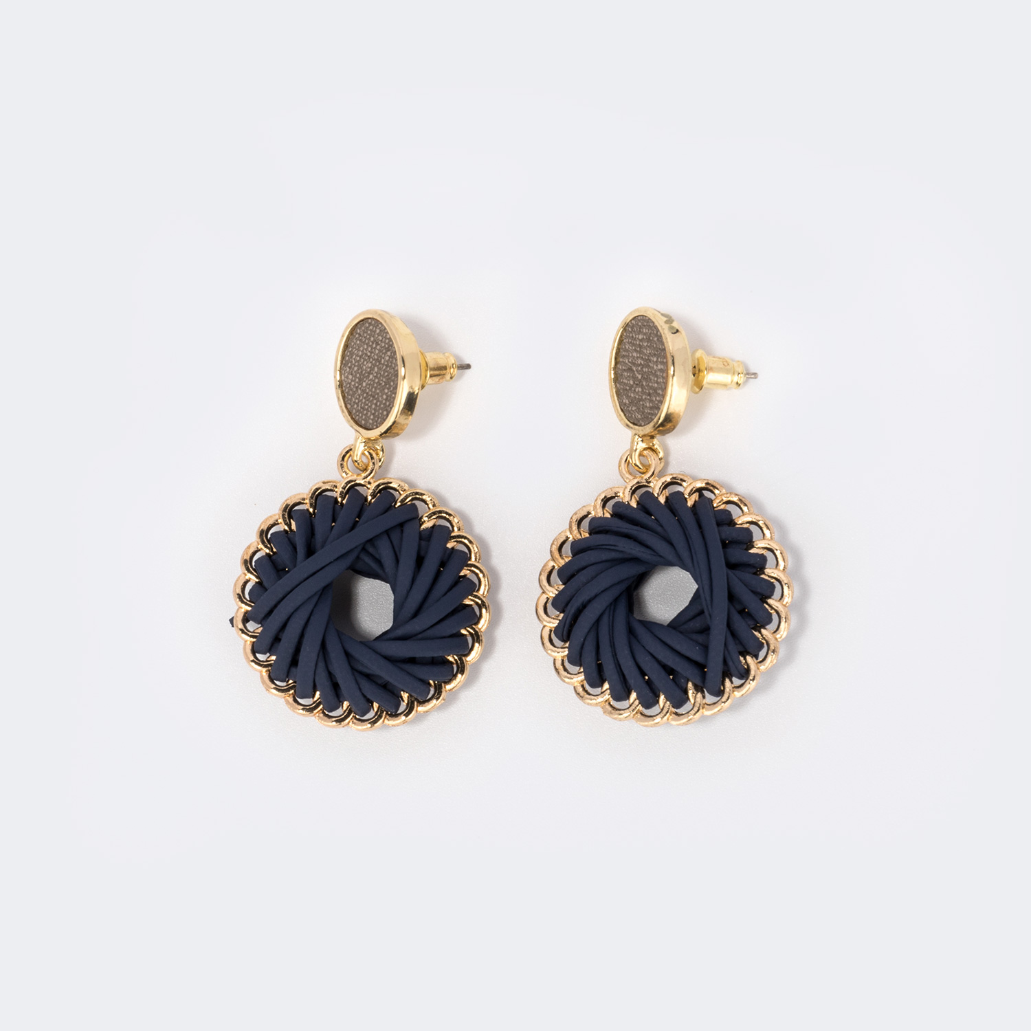 Stylish Weave Dark-Blue Earrings | ZEELOOL Canada1