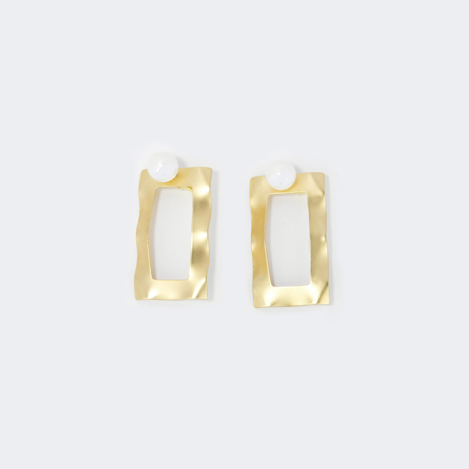 Stylish Rectangle Gold Earrings | ZEELOOL Canada1