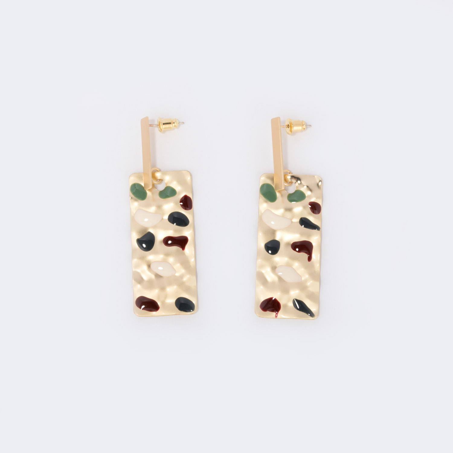 Stylish Enamel Rectangle Earrings1