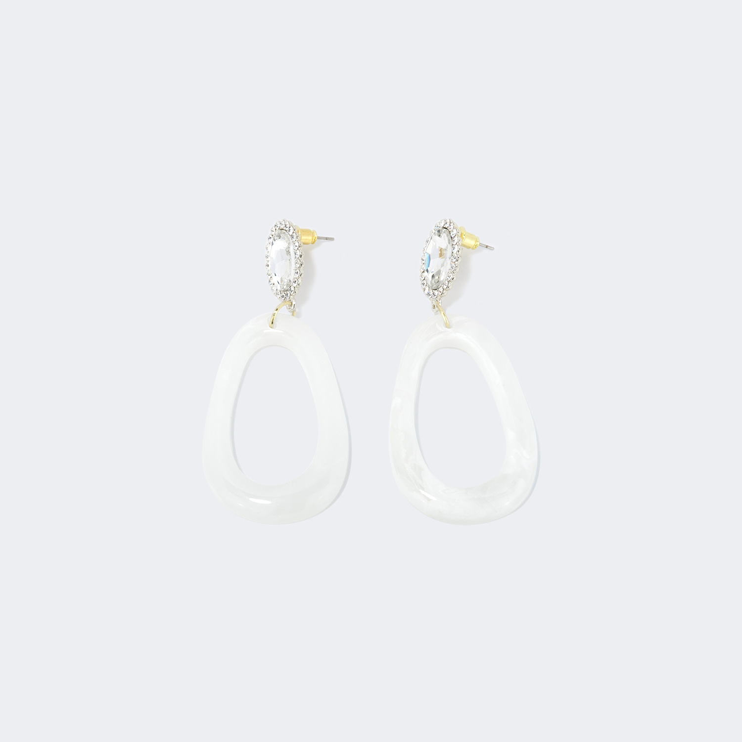 Stylish Polished White Earrings | ZEELOOL Canada1