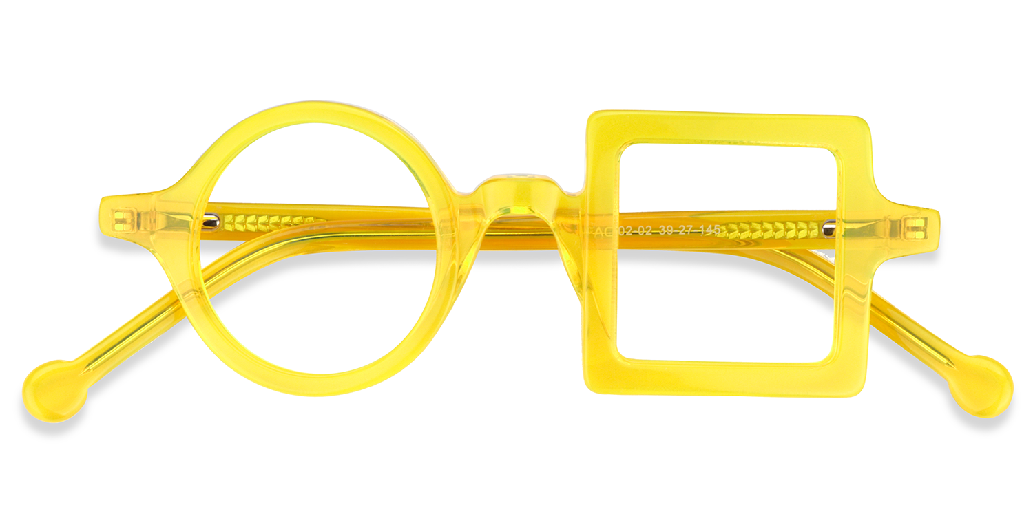 Paola Asymmetric Yellow Glasses1