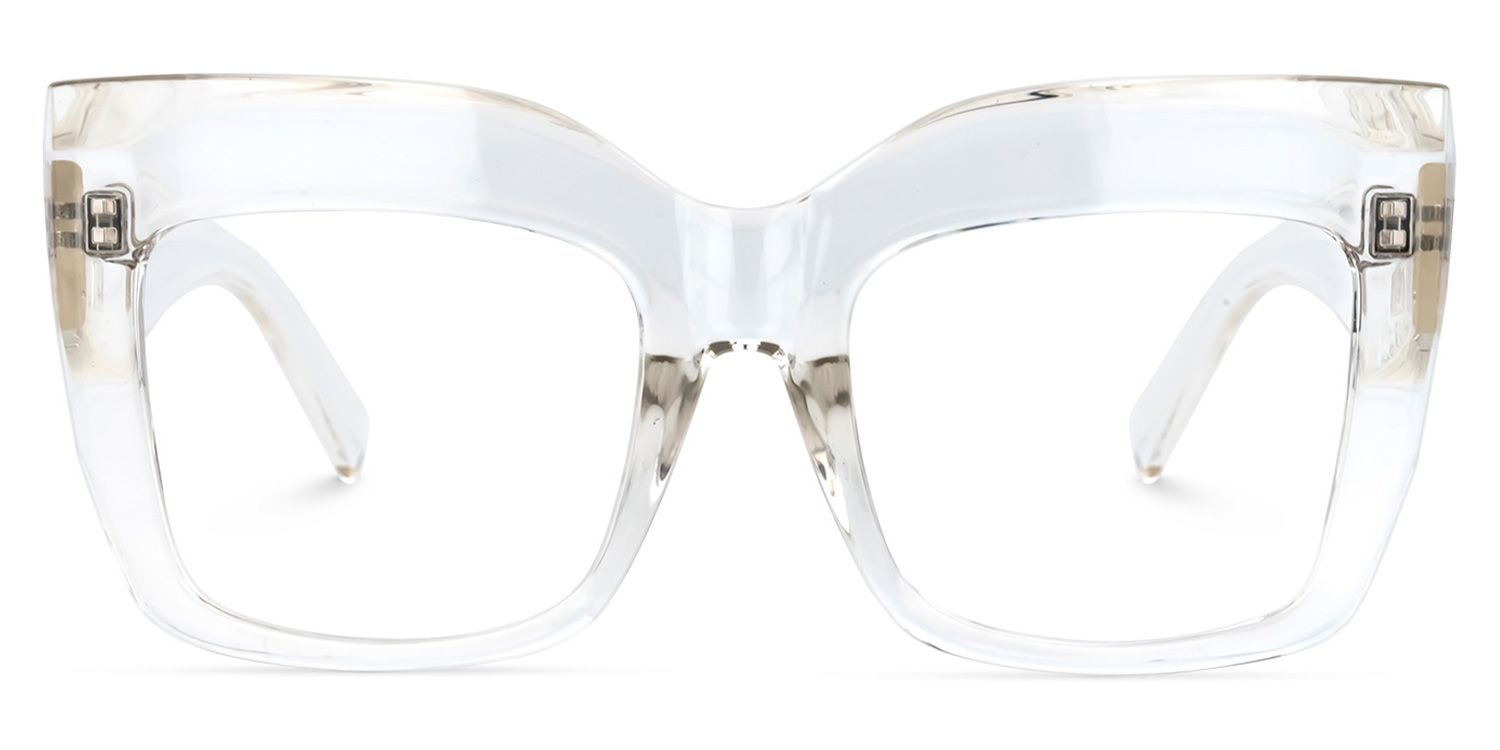 Alberta Cat Eye Clear Eyeglasses and Wide Frames0