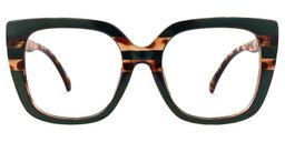 Brenda Square Dark-Green Glasses0
