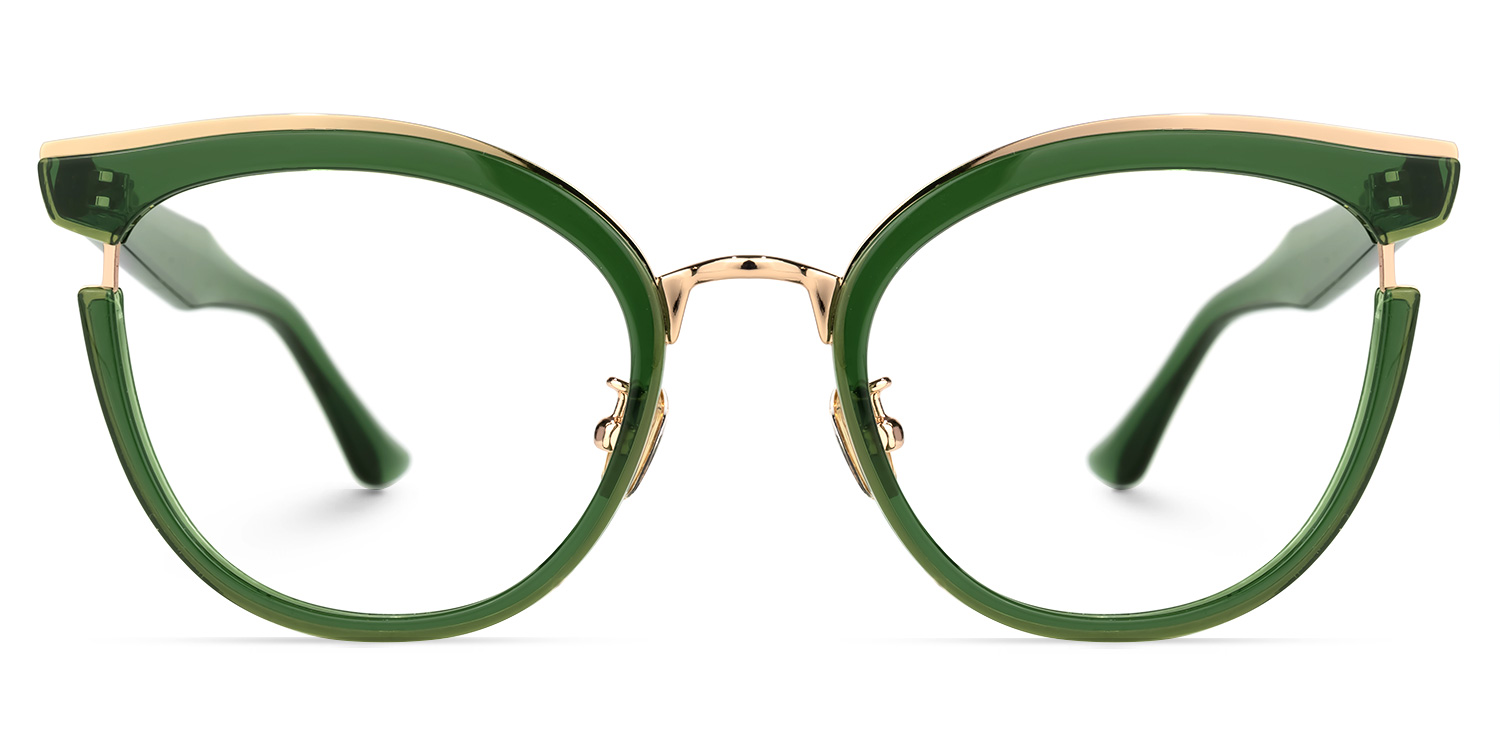 Laraine Cat Eye Green Glasses0
