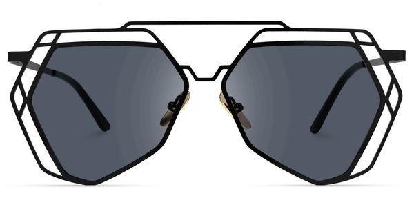 Joycee Geometric Black Full Rim Sunglasses | ZEELOOL CA