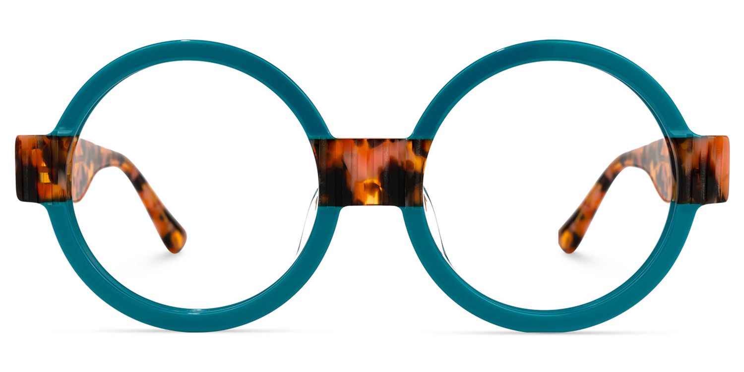 Lindsey Round Blue Frame Glasses | ZEELOOL Canada0