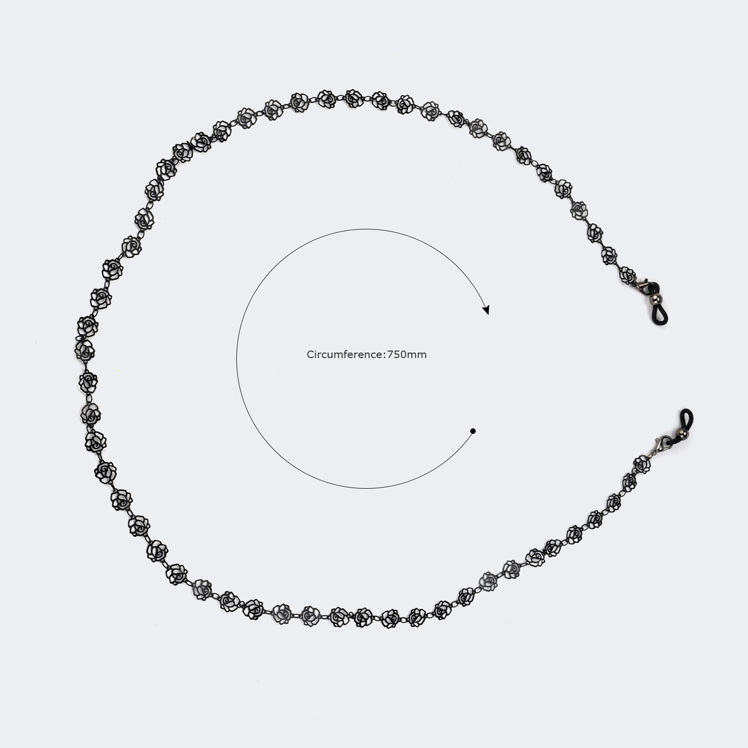 Distinctive Black Flower Shape Chains2