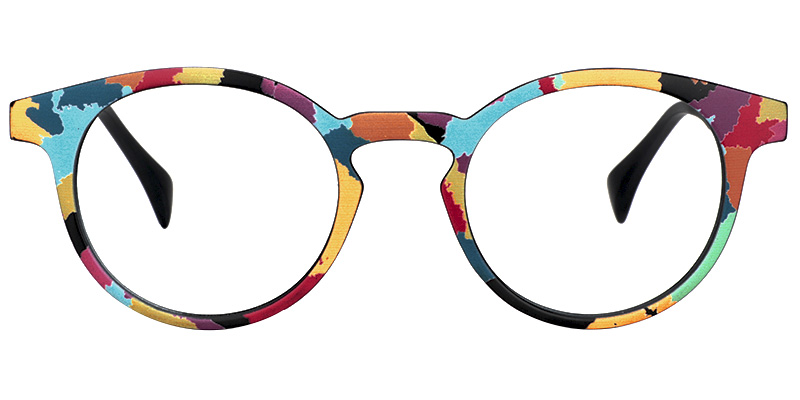 Street-Artist Round Colorful Funky Frame Glasses | ZEELOOL Canada0