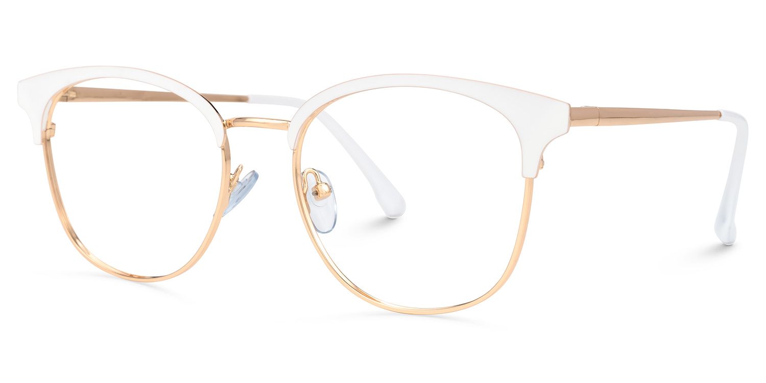 Larkins Round White Glasses | ZEELOOL Canada1