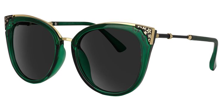 Dalton Cat Eye Dark Green Sunglasses