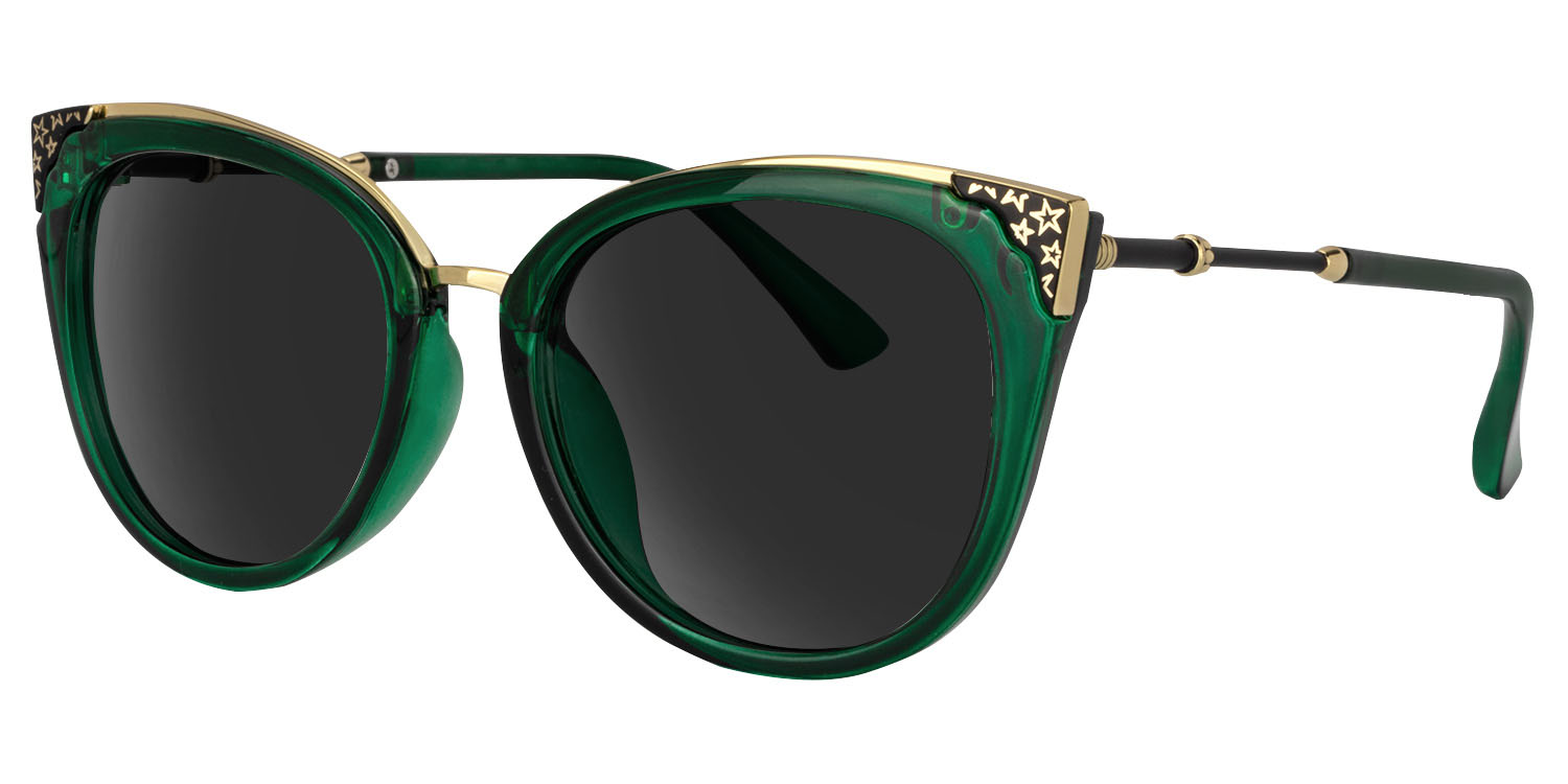 ZEELOOL Dalton Cat Eye Dark Green Sunglasses