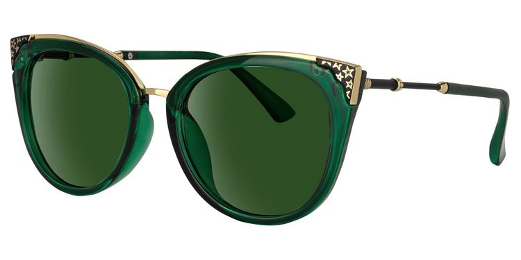 Dalton Cat Eye Dark Green Sunglasses