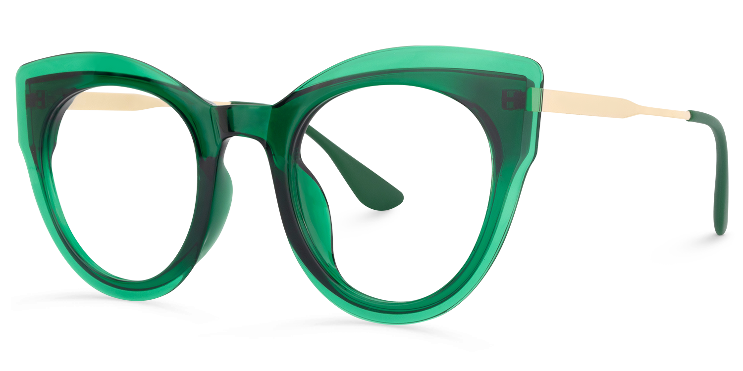 Cat Eye Dark Green Glasses | ZEELOOL Canada2