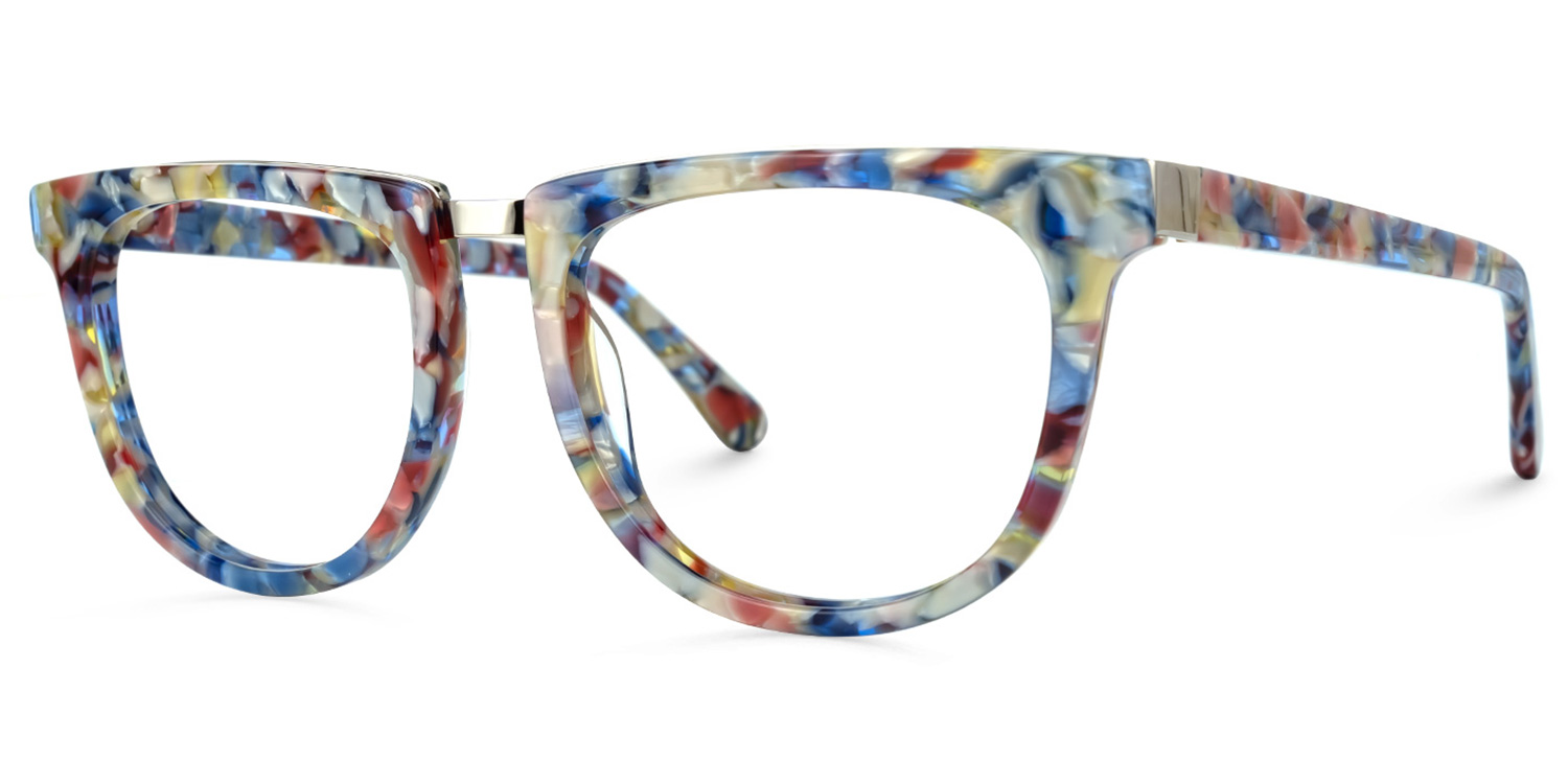 Dechan Square Blue-Floral Glasses | ZEELOOL Canada1