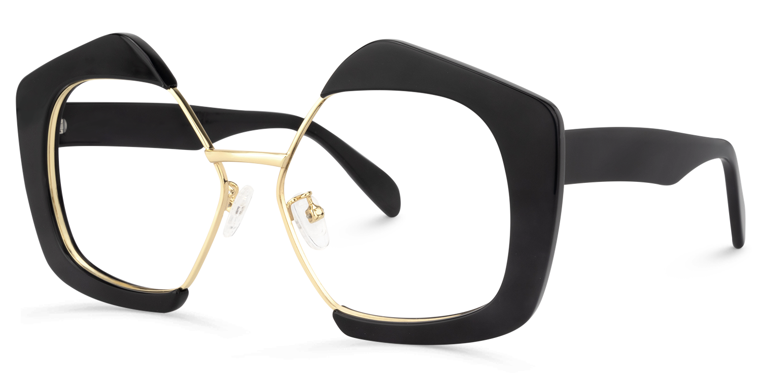 Geometric Black Glasses | ZEELOOL Canada1