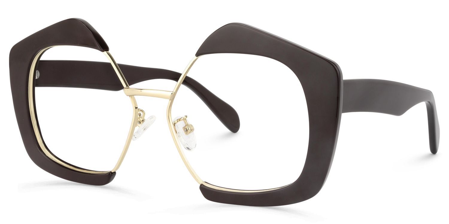 Geometric Brown Glasses | ZEELOOL Canada1