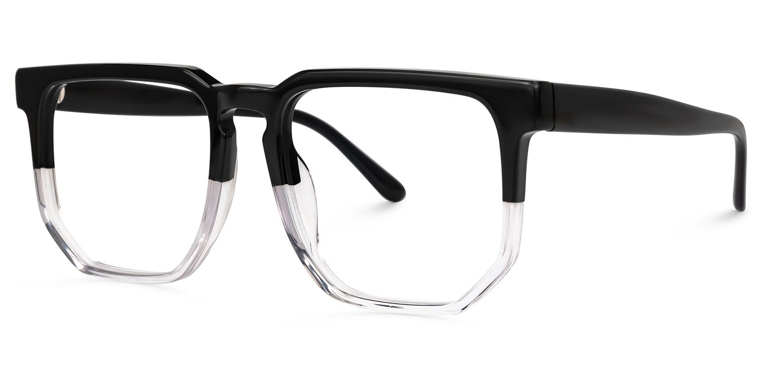 Matherne Square Glasses and Black-Clear Frames1