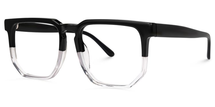 Matherne Square Black-Clear Glasses