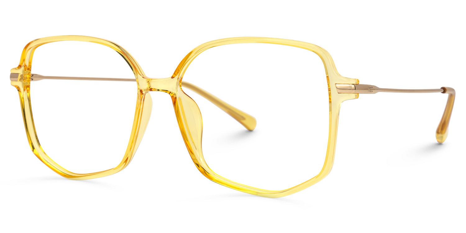 Payton Geometric Yellow Eyeglasses and Thin Frames1