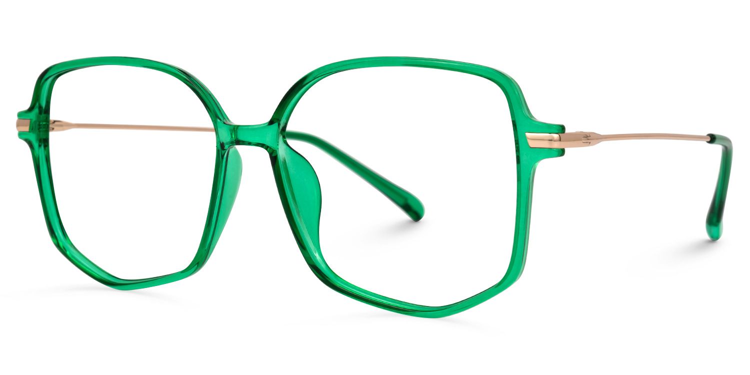 Payton Geometric Dark-Green Glasses | ZEELOOL Canada1